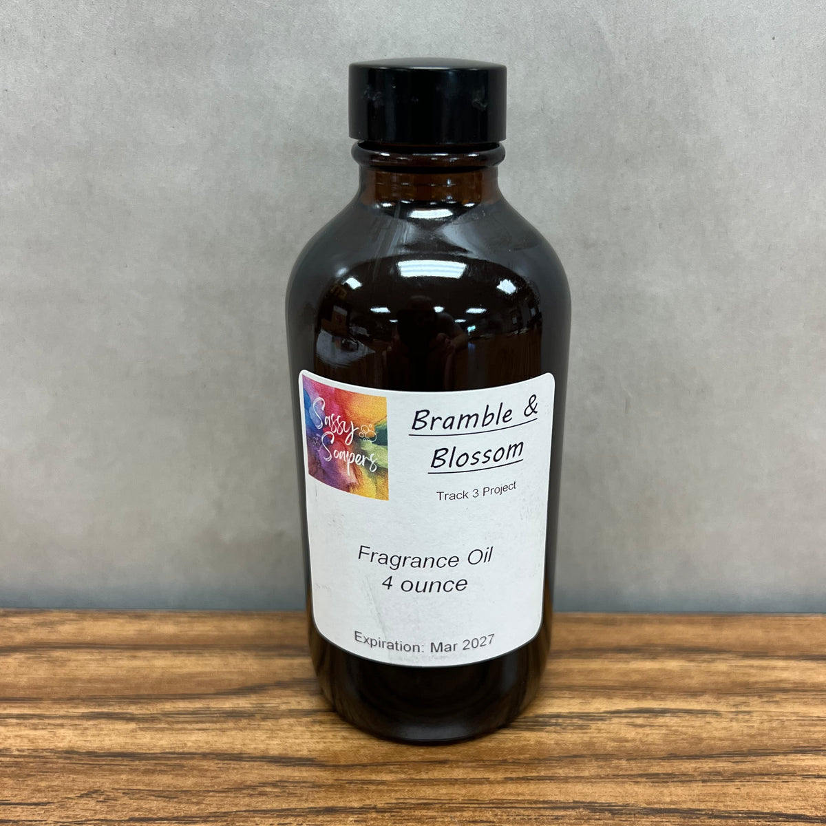 8 ounce bottle of Bramble and Blossom fragrance oil