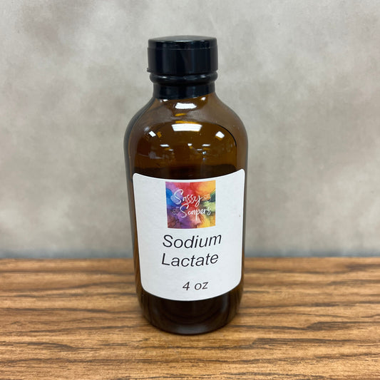 4 ounce brown glass bottle of sodium lactate.