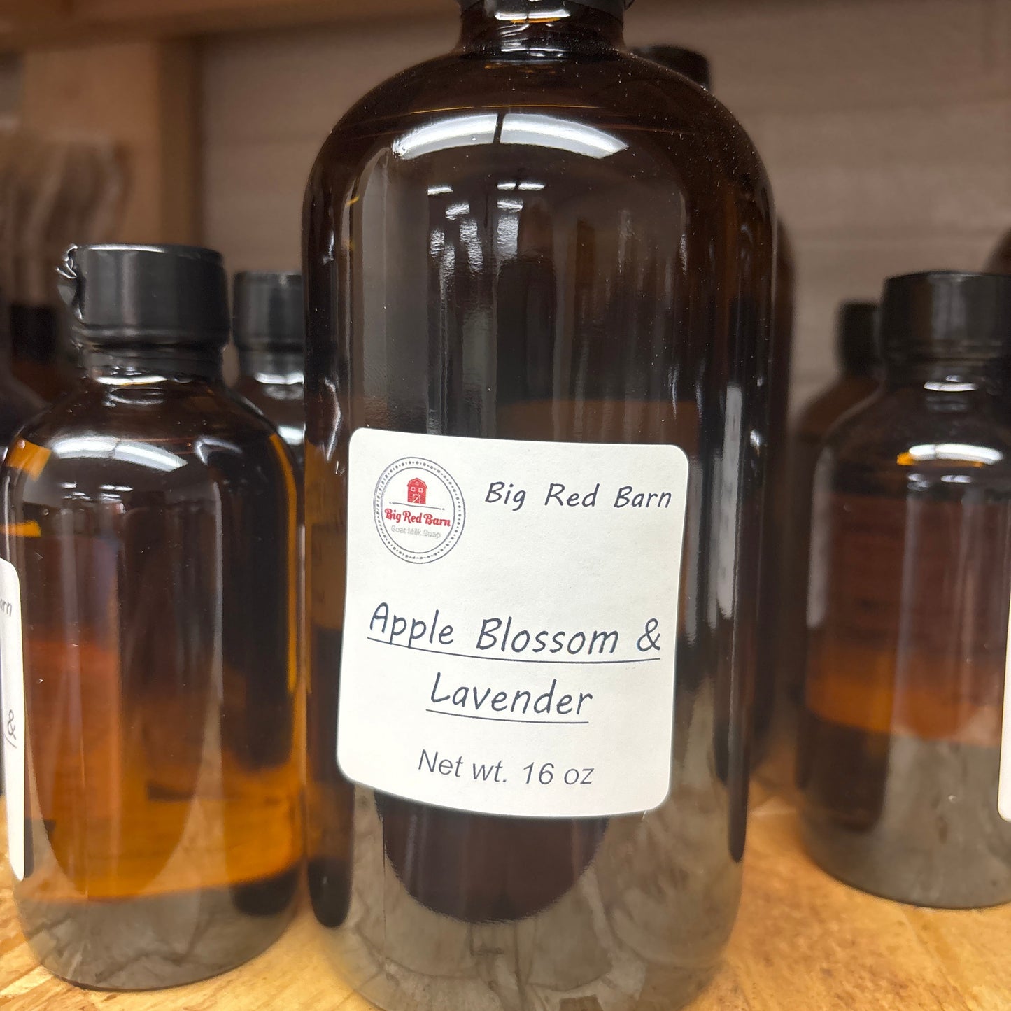 Apple Blossom Lavender fragrance on a wooden surface