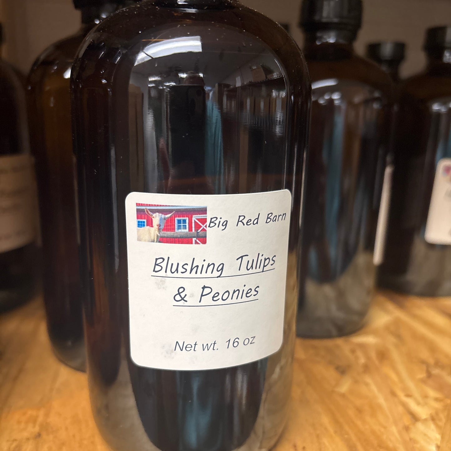 bottle of fragrance oil on a table