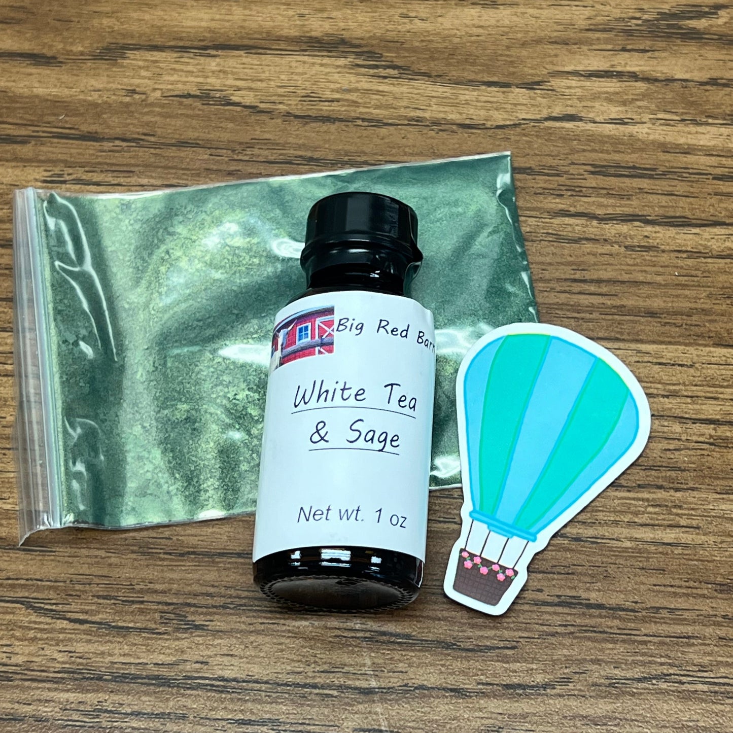 White Tea and Sage Soap Making Kit including 1 ounce of fragrance oil and 1 colorant.