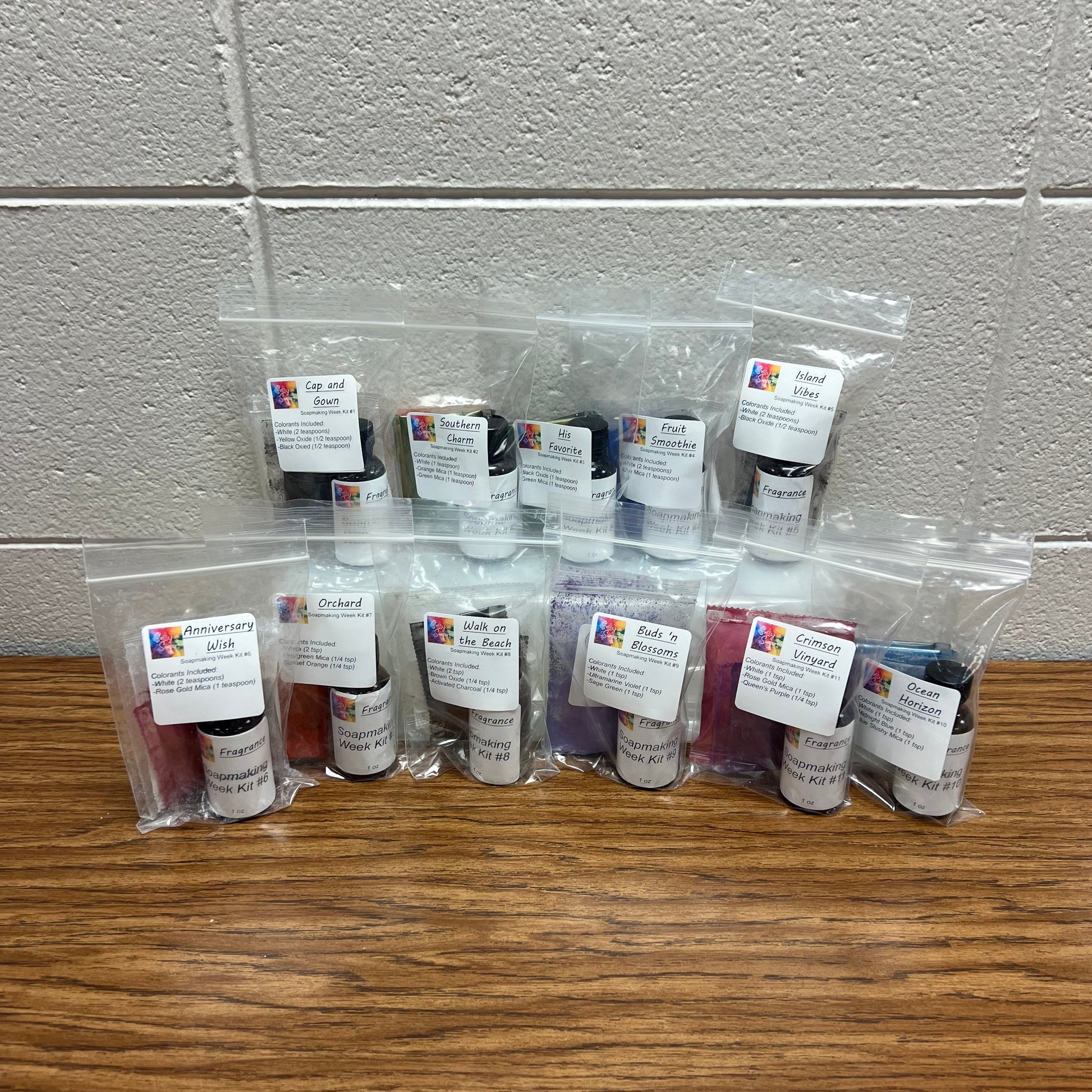 11 individually bagged soap, making kit projects