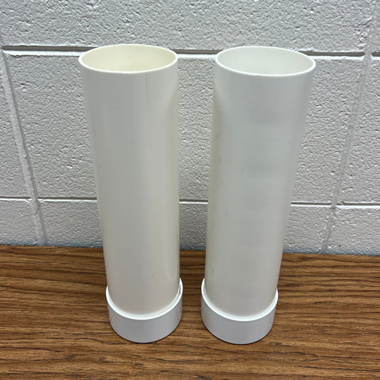 Pair of 2 3" pvc pipes and caps for soap molds.