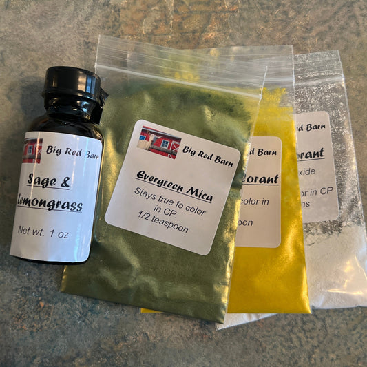 Sage Lemongrass soap kit with colorants and fragrance