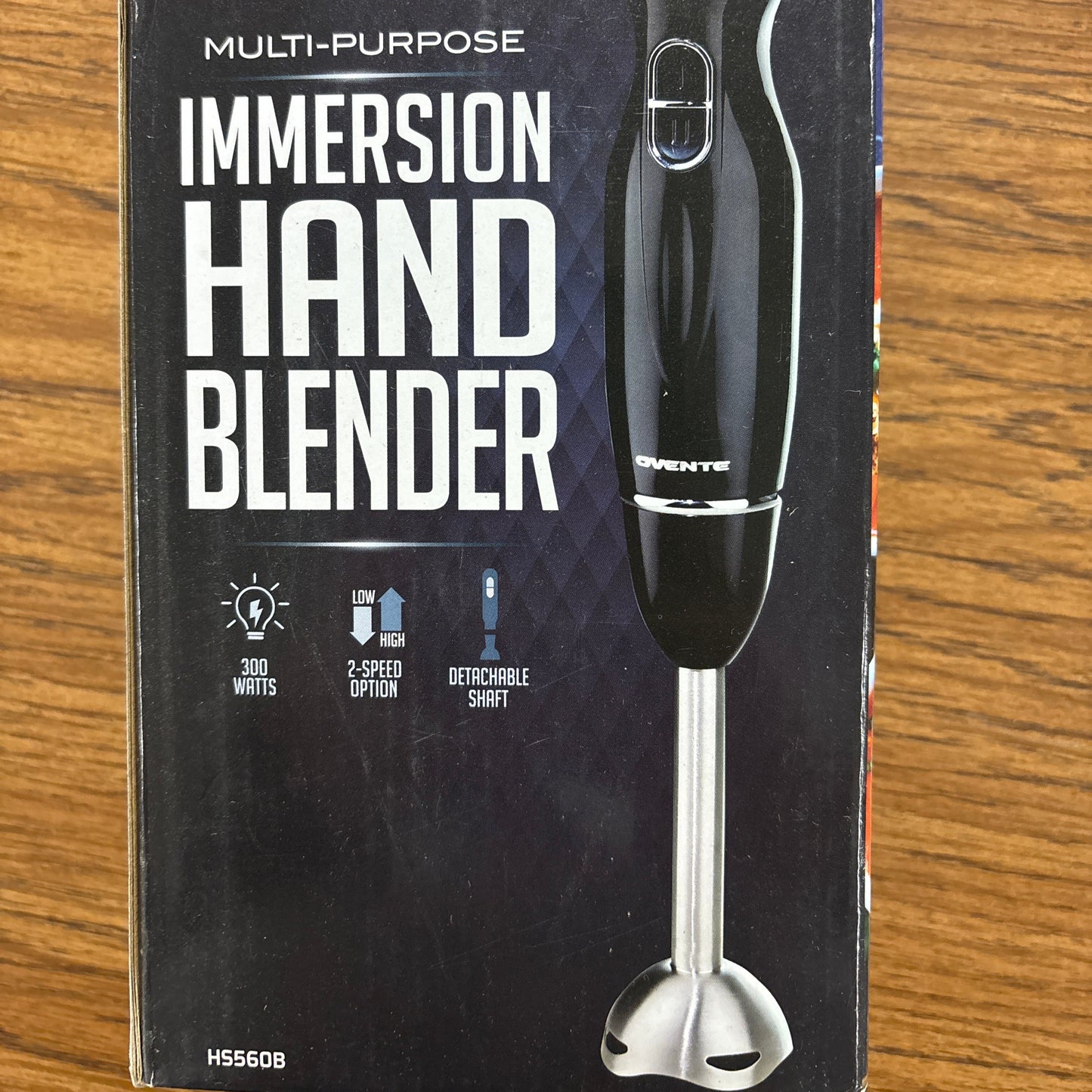 Black electric stick blender