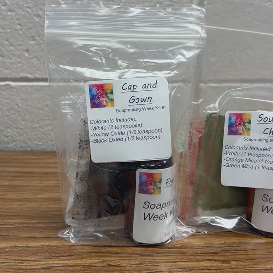 Panning short video of soapmaking week kits