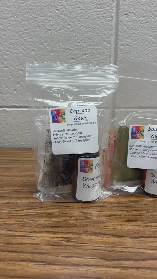 Panning short video of soapmaking week kits